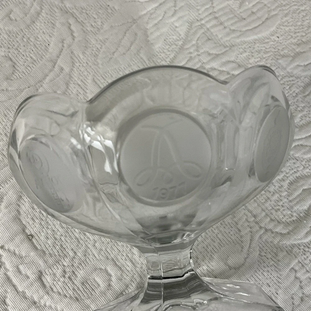 Fostoria Uranium 1977 Vintage Coin Footed Bowl‎ Compote Candy Dish Clear Glass